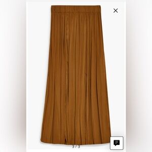 Topshop Double Slit Pleated Satin Midi Skirt size 4